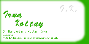 irma koltay business card